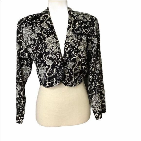 Vintage 90's Judy Knapp Floral Print Blazer Small